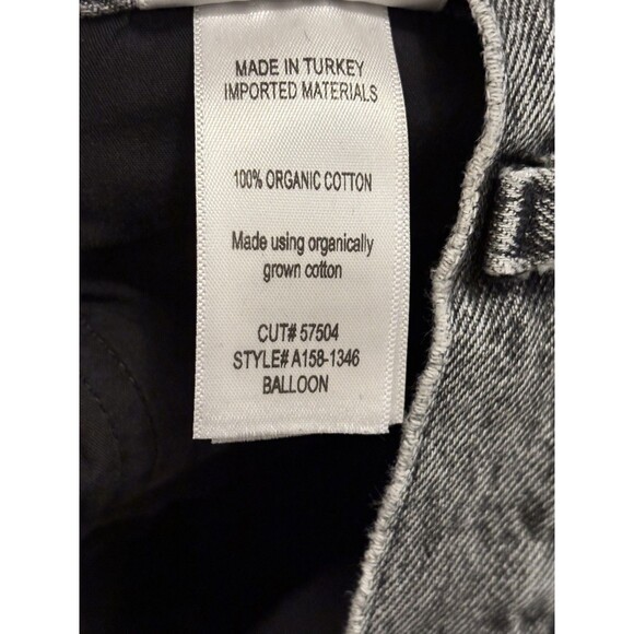 Agolde Balloon Jeans Ultra High Rise wide Tapered 29 black Acid Wash Women denim - Picture 6 of 8